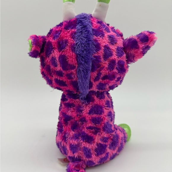 Ty Plush Giraffe Gilbert- Purple and Green 2017 Retired - Picture 3 of 5
